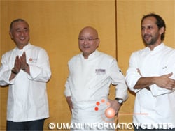 (from left) Three chefs: Nobu san, Toshiro san and Pedro